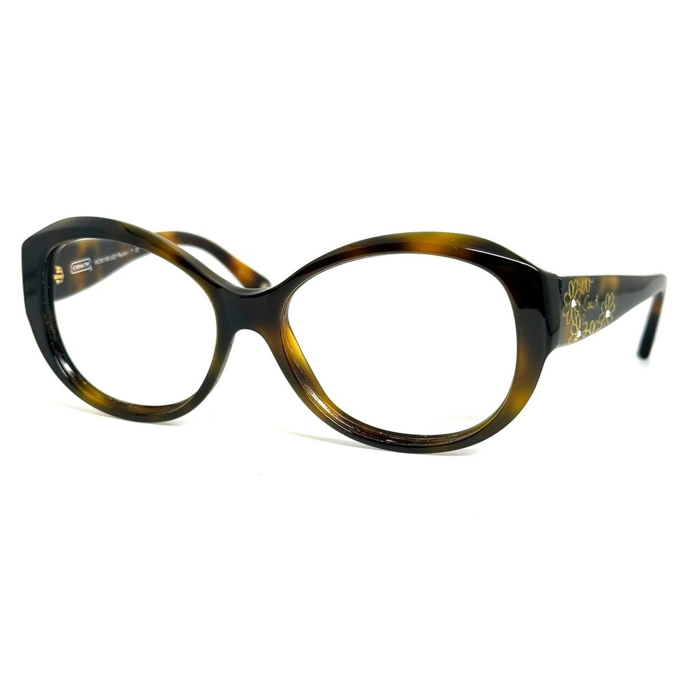 Coach Payton HC 8010B Tortoise Shell Butterfly Eyeglass Frames Gold Floral 57mm